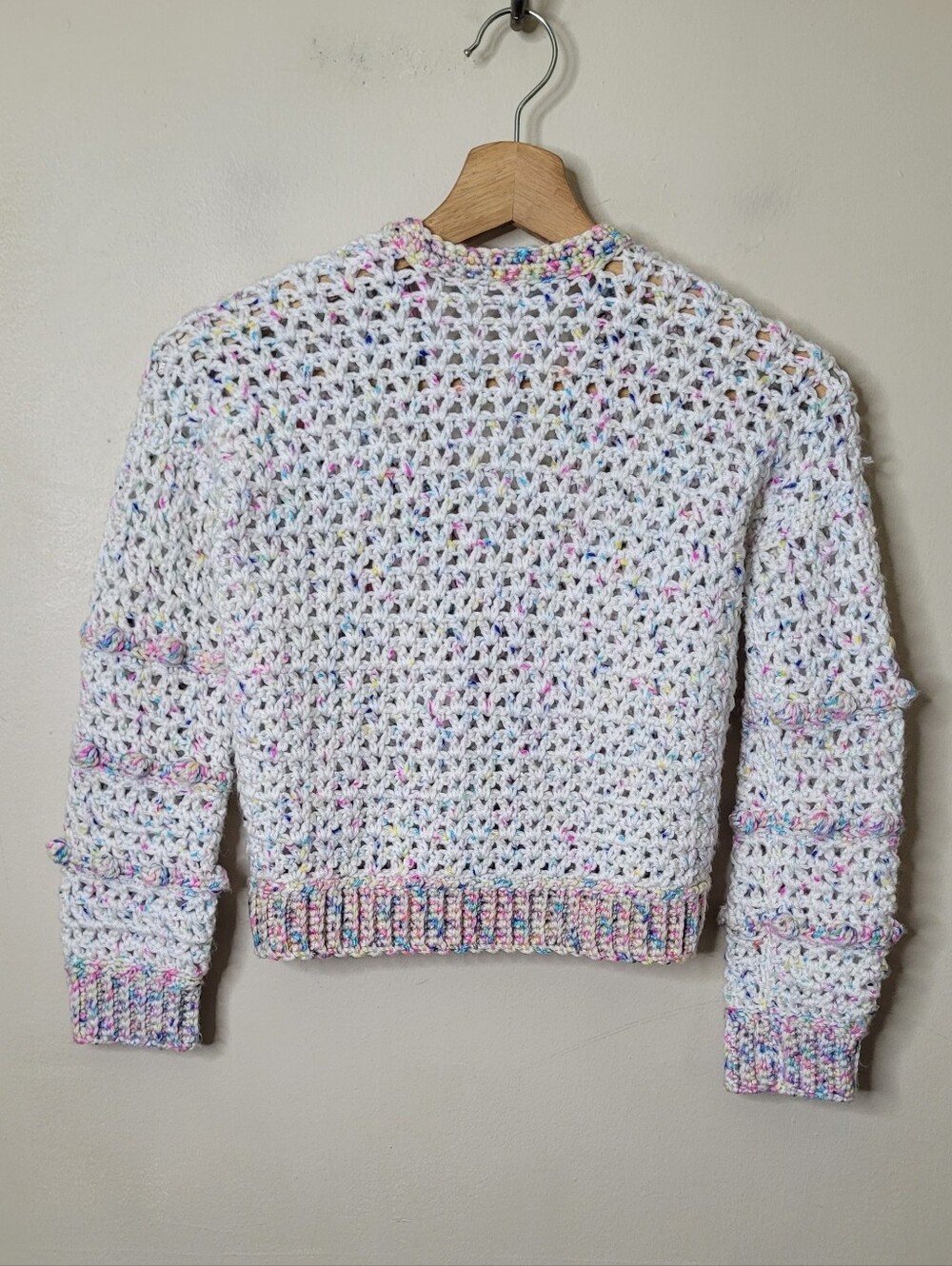 Girls Handmade Crochet Cardigan Sweater - Picture 7 of 8